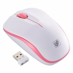 オーム電機 PC-SMWIM32-WP ワイヤレスマウス IR LED Mサイズ ホワイト／ピンク