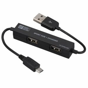 オーム電機　PC-SUHM-USB　4ポートUSBハブ+スマホ充電