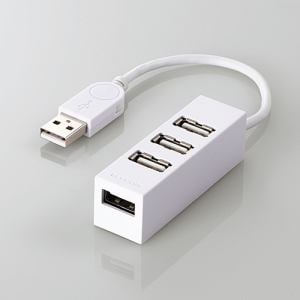 エレコム U2H-TZ426BWH 機能主義USBハブ 短ケーブル4ポート ホワイト