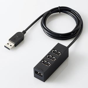 エレコム U2H-TZ427BBK 機能主義USBハブ 長ケーブル4ポート ブラック