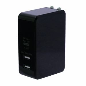 ミヨシ IPA-C05／BK USB PD対応USB-ACアダプタ 61W 黒