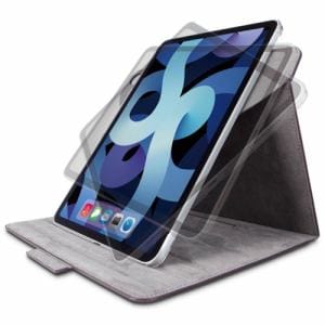 エレコム　TB-A20M360BK　iPad　Air　10.9インチ(第4世代　2020年モデル)　レザーケース　手帳型　ヴィーガンレザー　360度回転　ブラック
