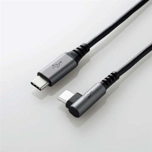 エレコム　U2C-CCL05NBK　USB2.0ケーブル(認証品、C-C、L型コネクタ)　0.5m