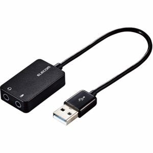 エレコム USB-AADC02BK USBオーディオ変換アダプタ 0.15m ブラック