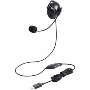 エレコム HS-EH01UBK 有線ヘッドセット 耳掛け型 USB 左耳 ブラック
