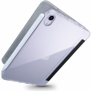 エレコム TB-A21SHVCFBK iPad mini 第6世代(2021年モデル) ハイブリッドフラップケース 背面クリア スリープ対応 ブラック