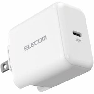 エレコム ACDC-PD2130WH ノートPC用ACアダプター USB充電器 USB Power Delivery認証 30W USB-C1ポート スイングプラグ ホワイト