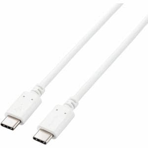 エレコム　U2C-CC5PC10NWH　USB2.0ケーブル　C-Cタイプ　認証品　USB　Power　Delivery対応　5A出力　100W　コンパクトコネクタ　1.0m　ホワイト