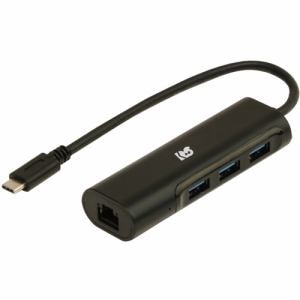 ラトックシステム RS-UCLAN-H3 USB Type-C ギガビット対応LANアダプター USBハブ付き ブラック