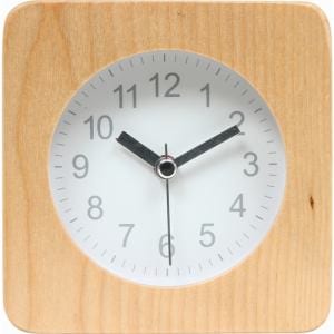 アラームクロック　スクエア　ウッド　ホワイト　家具　インテリア　雑貨　置時計