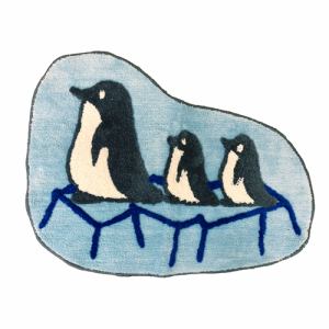 【在庫限り】アクセントマット ペンギン ブルー 縦55cm×横70cm