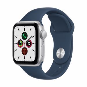 アップル(Apple) MKQV3J/A Apple Watch SE（GPS + Cellularモデル） 40mm シルバーアルミニウムケースとアビスブルースポーツバンド レギュラー