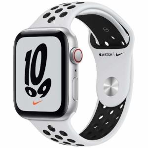 【台数限定】アップル(Apple) MKT63J/A Apple Watch Nike SE（GPS + Cellularモデル） 44mm シルバーアルミニウムケースとピュアプラチナム/ブラックNikeスポーツバンド レギュラー