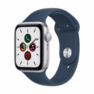 アップル(Apple) MKQ43J/A Apple Watch SE（GPSモデル） 44mm シルバーアルミニウムケースとアビスブルースポーツバンド レギュラー