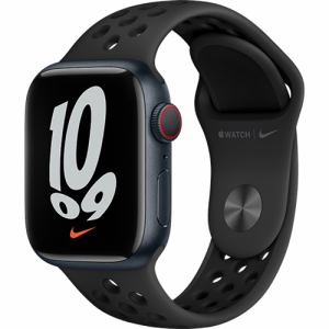 アップル(Apple) MKJ43J/A Apple Watch Nike Series 7(GPS + Cellularモデル) 41mm ミッドナイトアルミニウムケースとアンスラサイト/ブラックNikeスポーツバンド レギュラー