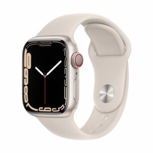 アップル(Apple) MKHR3J/A Apple Watch Series 7(GPS + Cellularモデル) 41mm スターライトアルミニウムケースとスターライトスポーツバンド レギュラー