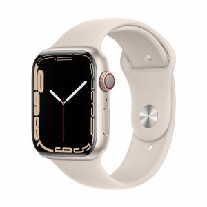 アップル(Apple) MKJQ3J/A Apple Watch Series 7(GPS + Cellularモデル) 45mm スターライトアルミニウムケースとスターライトスポーツバンド レギュラー