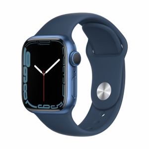 アップル(Apple) MKN13J/A Apple Watch Series 7(GPSモデル) 41mm ブルーアルミニウムケースとアビスブルースポーツバンド レギュラー