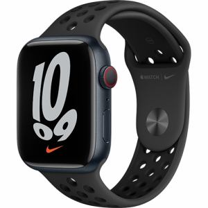 アップル(Apple) MKL53J/A Apple Watch Nike Series 7(GPS + Cellularモデル) 45mm ミッドナイトアルミニウムケースとアンスラサイト/ブラックNikeスポーツバンド レギュラー