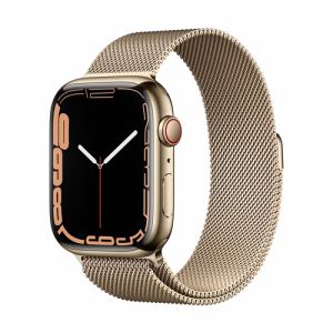 アップル(Apple) MKJY3J/A Apple Watch Series 7(GPS + Cellularモデル) 45mm ゴールドステンレススチールケースとゴールドミラネーゼループ