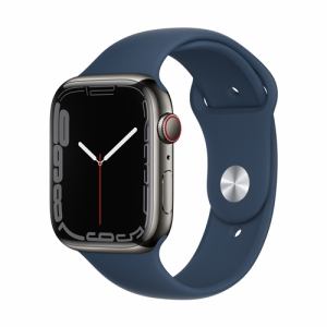 アップル(Apple) MKL23J/A Apple Watch Series 7(GPS + Cellularモデル) 45mm グラファイトステンレススチールケースとアビスブルースポーツバンド レギュラー