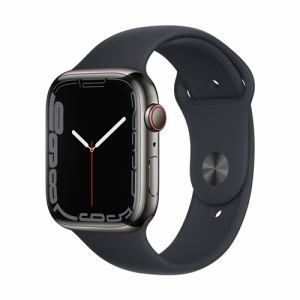 アップル(Apple) MNAX3J/A Apple Watch Series 7(GPS + Cellularモデル) 45mmグラファイトステンレススチールケースとミッドナイトスポーツバンド レギュラー