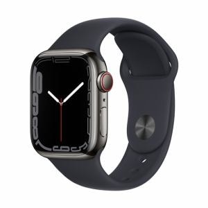 アップル(Apple) MNC23J/A Apple Watch Series 7(GPS + Cellularモデル) 41mmグラファイトステンレススチールケースとミッドナイトスポーツバンド レギュラー