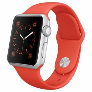 アップル(Apple)　MLCF2J／A　Apple　Watch　Sport　38mm　シルバーアルミニウムケースとオレンジスポーツバンド