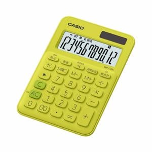 カシオ　MW-C20C-YG-N　カラフル電卓（12桁）　ライムグリーン