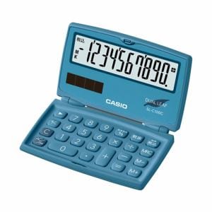 カシオ SL-C100C-BU-N カラフル電卓（10桁） レイクブルー