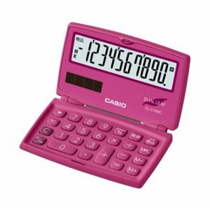 カシオ　SL-C100C-RD-N　カラフル電卓（10桁）　ビビッドピンク