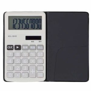 オーム電機 KCL-120-W 電卓10桁 手帳サイズ ホワイト