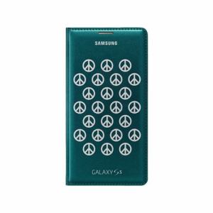 Samsung　GALAXY　S5用［サムスン純正］　Flipカバー　（グリーン＋シルバピース　）　EF-WG900RBEG-BEG