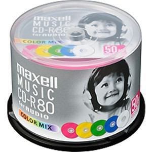 maxell CD-R 「カラーMIX」 80分 (50枚スピンドル) CDRA80MIX50SP