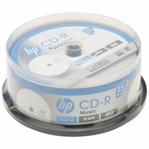 ヒューレットパッカード CDRA80CHPW25PA 音楽用CD-R インクジェットプリンター対応ホワイトワイドレーベル 1-32倍速 25枚