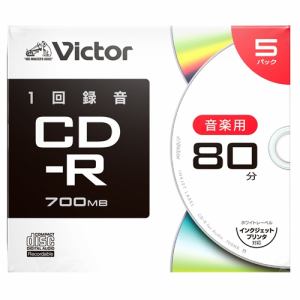 Victor(ビクター) AR80FP5J2 音楽用 CD-R  プリンタ対応 5枚 ケース入り