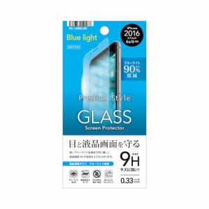 PGA　PG-16MGL09　iPhone　7　液晶保護ガラス　ブルーライト低減