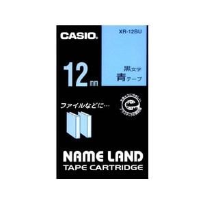 カシオ(CASIO)　XR-12BU　　青地テープ／黒文字　ネームランド用スタンダードタイプ