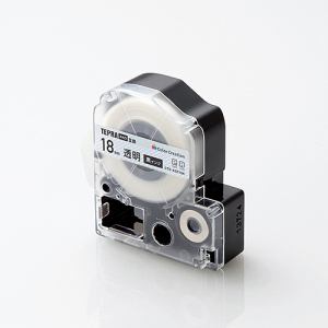 カラークリエーション　CTC-KST18K　キングジム「テプラ」PROシリーズ用テープカートリッジ(透明テープ／黒文字／18mm)