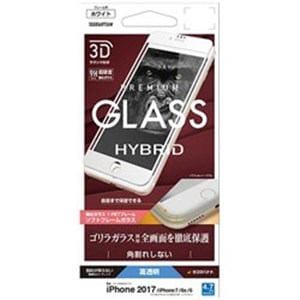 ラスタバナナ SGG856IP7SAW iPhone 8／7／6s／6用 3Dガラスパネル ソフトフレーム ゴリラガラス光沢（ホワイト）
