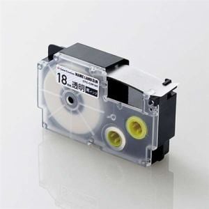 カラークリエーション　CTC-CXR18X　ネームランド互換テープ　透明／黒文字／8m／18mm幅