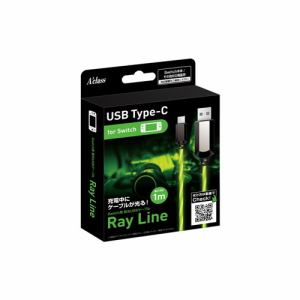 アクラス　SASP-0483　Switch用発光USBケーブル(1m)　～Ray　Line～　グリーン