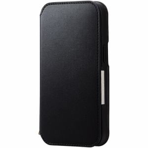 エレコム　PM-A22APLFY2BK　iPhone　14・13　用　ケース　カバー　レザー　手帳型　マグネット　フラップ　NEUTZ　ブラック