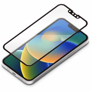 PGA PG-22KGLK01FCL 2022年 iPhone 14用 ガイドフレーム付 液晶全面保護ガラス Premium Style スーパークリア