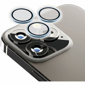 PGA PG-22SCLG08NV 2022年 iPhone トリプルカメラ用 カメラフルプロテクター Premium Style ネイビー