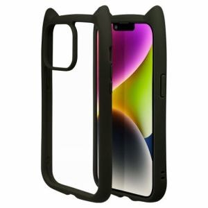 ラスタバナナ　iPhone　14/iPhone13　猫耳ケース　mimi　GLASS　ブラック