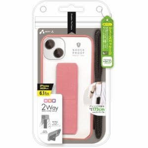 エアージェイ AC-P22-SS PK iPhone2022 6.1inch 2眼 スタンド/ベルト付きバックカバーケース ピンク   ピンク