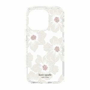 kate　spade　new　york　KSIPH-223-HHCCS　2022　iPhone　14　Pro用スマートフォンケース　[　Hollyhock　Floral　Clear　Cream　with　Stones　]　クリア