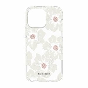 kate spade new york 2022 iPhone 14 Pro Max用スマートフォンケース [ Hollyhock Floral Clear Cream with Stones ] クリア