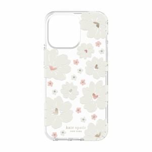 kate spade new york 2022 iPhone 14 Pro Max用スマートフォンケース [ Classic Peony Cream Rose Gold Foil Gold Foil Gems ] クリア